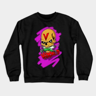 Vaccine positive Heavy Metal Punk Rock Skull Crewneck Sweatshirt